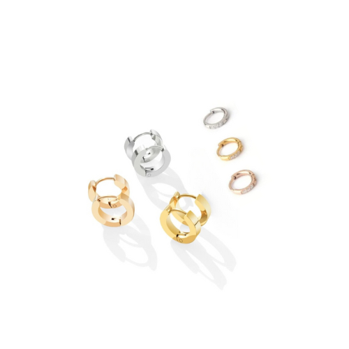 Huggie Duo Earrings Steel