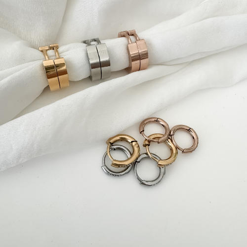 Huggie Duo Earrings Rose Gold